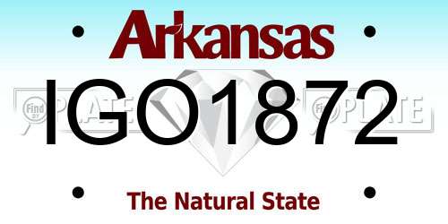 IGO1872 Arkansas License Plate