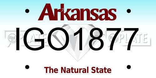 IGO1877 Arkansas License Plate