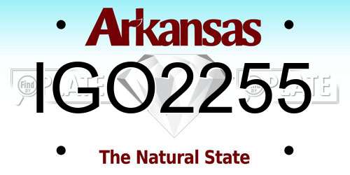 IGO2255 Arkansas License Plate