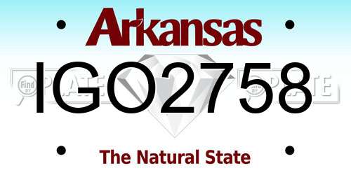 IGO2758 Arkansas License Plate
