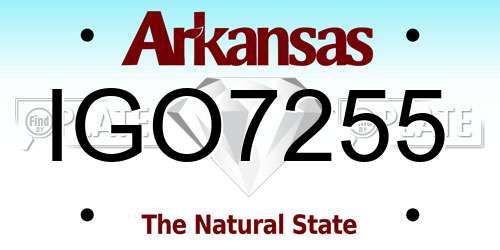 IGO7255 Arkansas License Plate