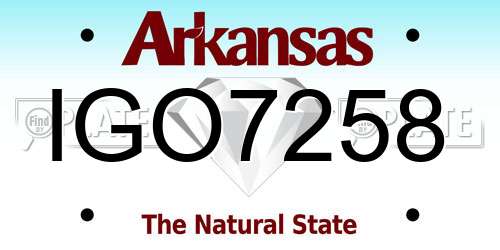 IGO7258 Arkansas License Plate