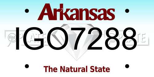 IGO7288 Arkansas License Plate