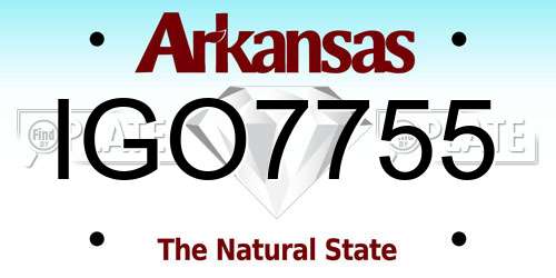 IGO7755 Arkansas License Plate