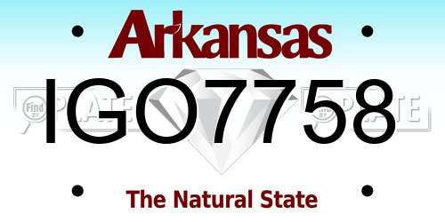 IGO7758 Arkansas License Plate