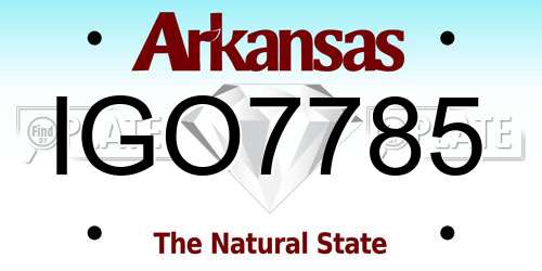 IGO7785 Arkansas License Plate