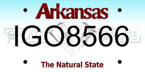 IGO8566 Arkansas License Plate