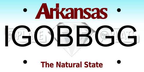 IGOBBGG Arkansas License Plate