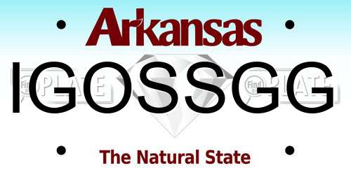 IGOSSGG Arkansas License Plate