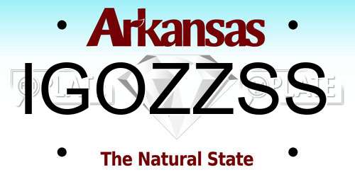 IGOZZSS Arkansas License Plate