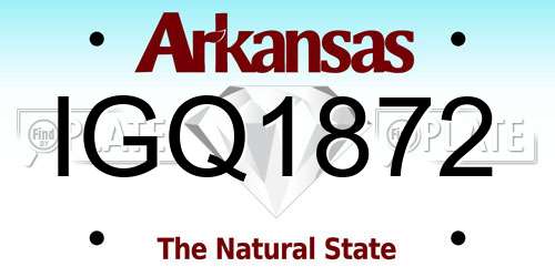 IGQ1872 Arkansas License Plate