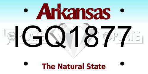 IGQ1877 Arkansas License Plate