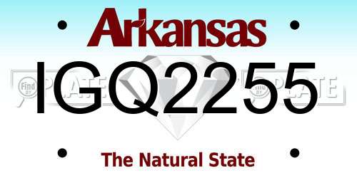 IGQ2255 Arkansas License Plate