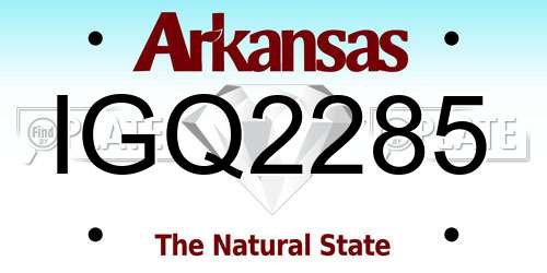 IGQ2285 Arkansas License Plate