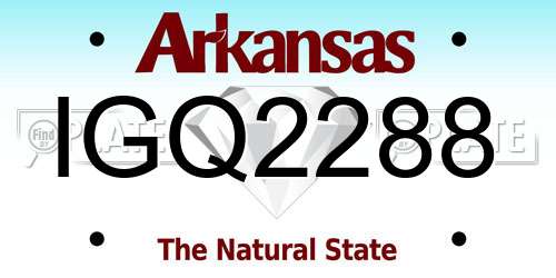 IGQ2288 Arkansas License Plate