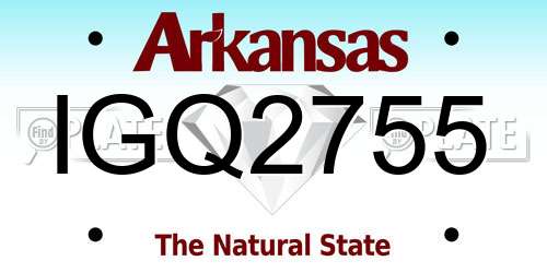 IGQ2755 Arkansas License Plate