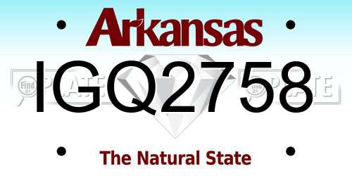 IGQ2758 Arkansas License Plate
