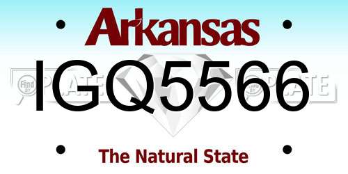 IGQ5566 Arkansas License Plate