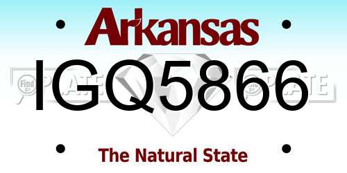 IGQ5866 Arkansas License Plate