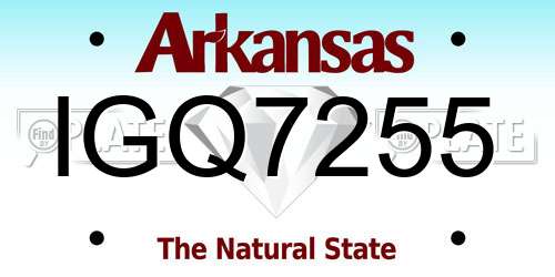 IGQ7255 Arkansas License Plate