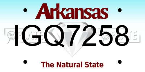 IGQ7258 Arkansas License Plate