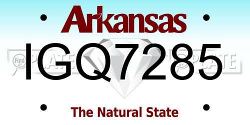 IGQ7285 Arkansas License Plate
