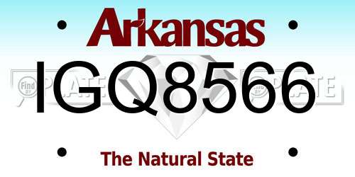 IGQ8566 Arkansas License Plate