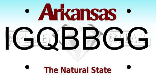 IGQBBGG Arkansas License Plate