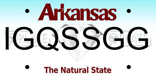 IGQSSGG Arkansas License Plate