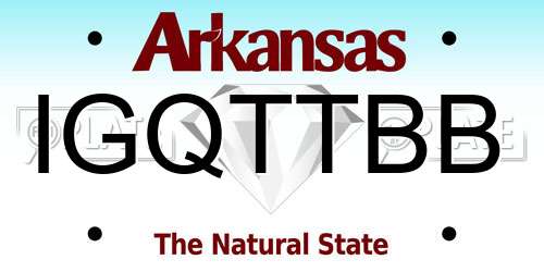 IGQTTBB Arkansas License Plate