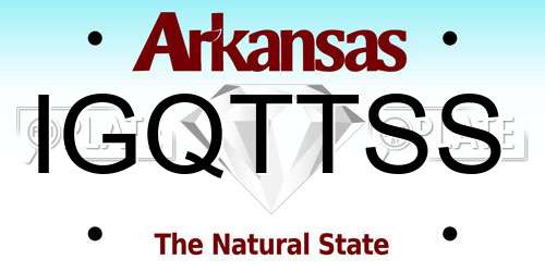 IGQTTSS Arkansas License Plate