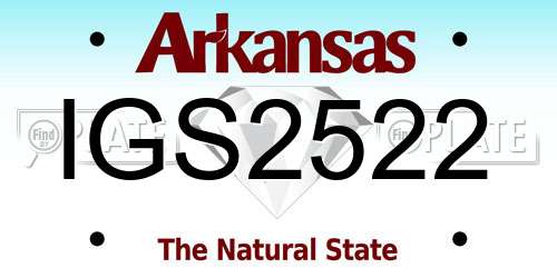 IGS2522 Arkansas License Plate
