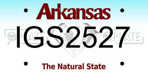 IGS2527 Arkansas License Plate