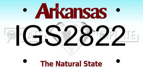 IGS2822 Arkansas License Plate