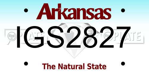IGS2827 Arkansas License Plate
