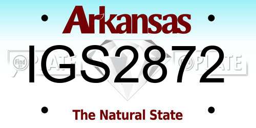IGS2872 Arkansas License Plate