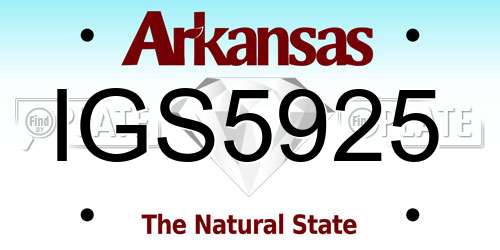 IGS5925 Arkansas License Plate