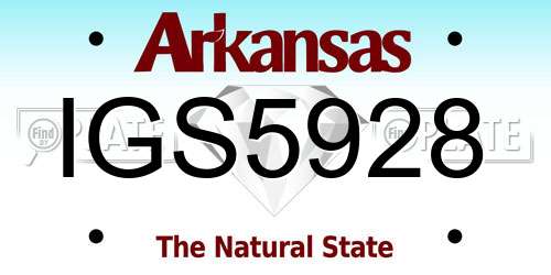 IGS5928 Arkansas License Plate