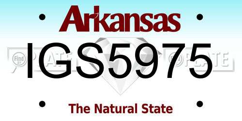 IGS5975 Arkansas License Plate