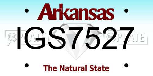 IGS7527 Arkansas License Plate