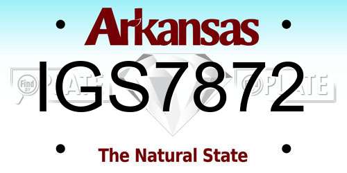 IGS7872 Arkansas License Plate