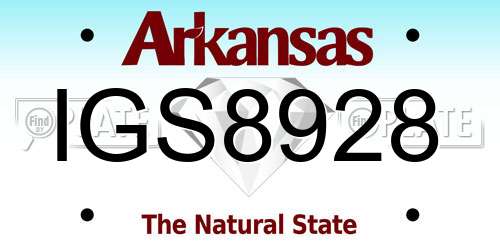 IGS8928 Arkansas License Plate