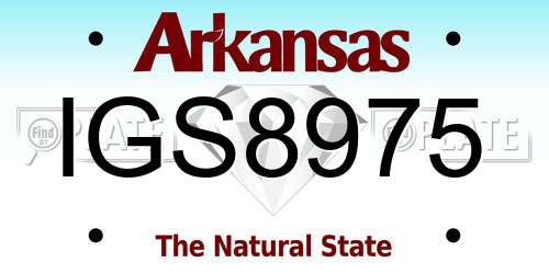 IGS8975 Arkansas License Plate