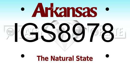 IGS8978 Arkansas License Plate