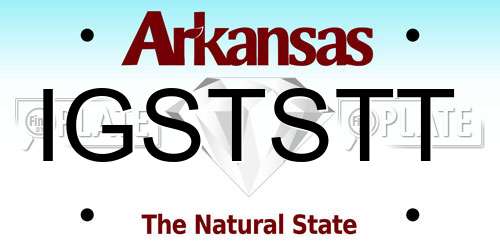 IGSTSTT Arkansas License Plate