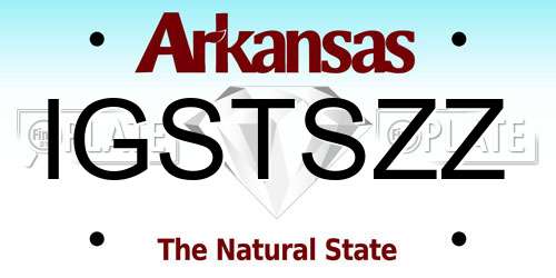 IGSTSZZ Arkansas License Plate