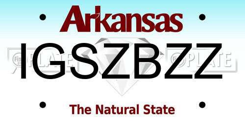 IGSZBZZ Arkansas License Plate