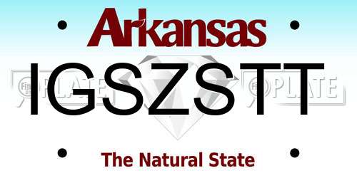 IGSZSTT Arkansas License Plate