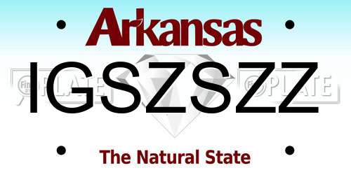 IGSZSZZ Arkansas License Plate