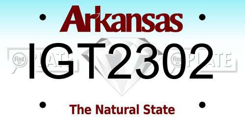 IGT2302 Arkansas License Plate